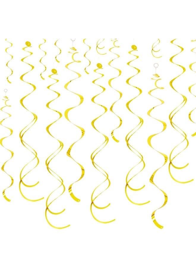 Party Swirl Decorations, 36Pcs Foil Swirl Hanging Decoration Plastic Streamer for Ceiling, Whirls Decorations for Birthday Wedding Anniversary Party Decorations, Metallic Hanging Swirl - Image 1
